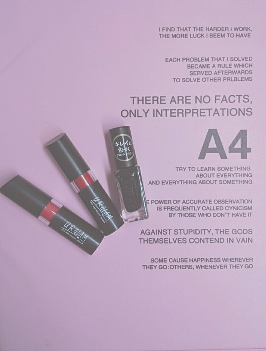 リルリル✟✟ on LIPS 「ダイソーのコスメを買ってみました!!!URCLEAMの赤とピン..」(1枚目)