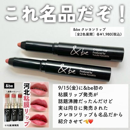 クレヨンリップ ピンクブラウン/&be/口紅を使ったクチコミ(2枚目)