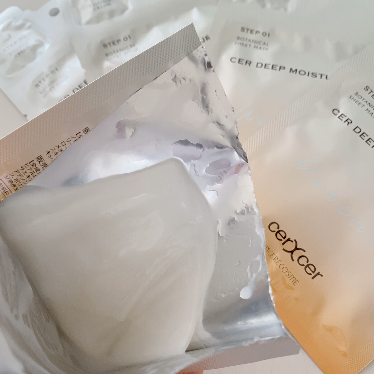 ディープモイスチャー マスク　(ケアクリーム付き)/cerXcer/シートマスク・パックを使ったクチコミ（3枚目）