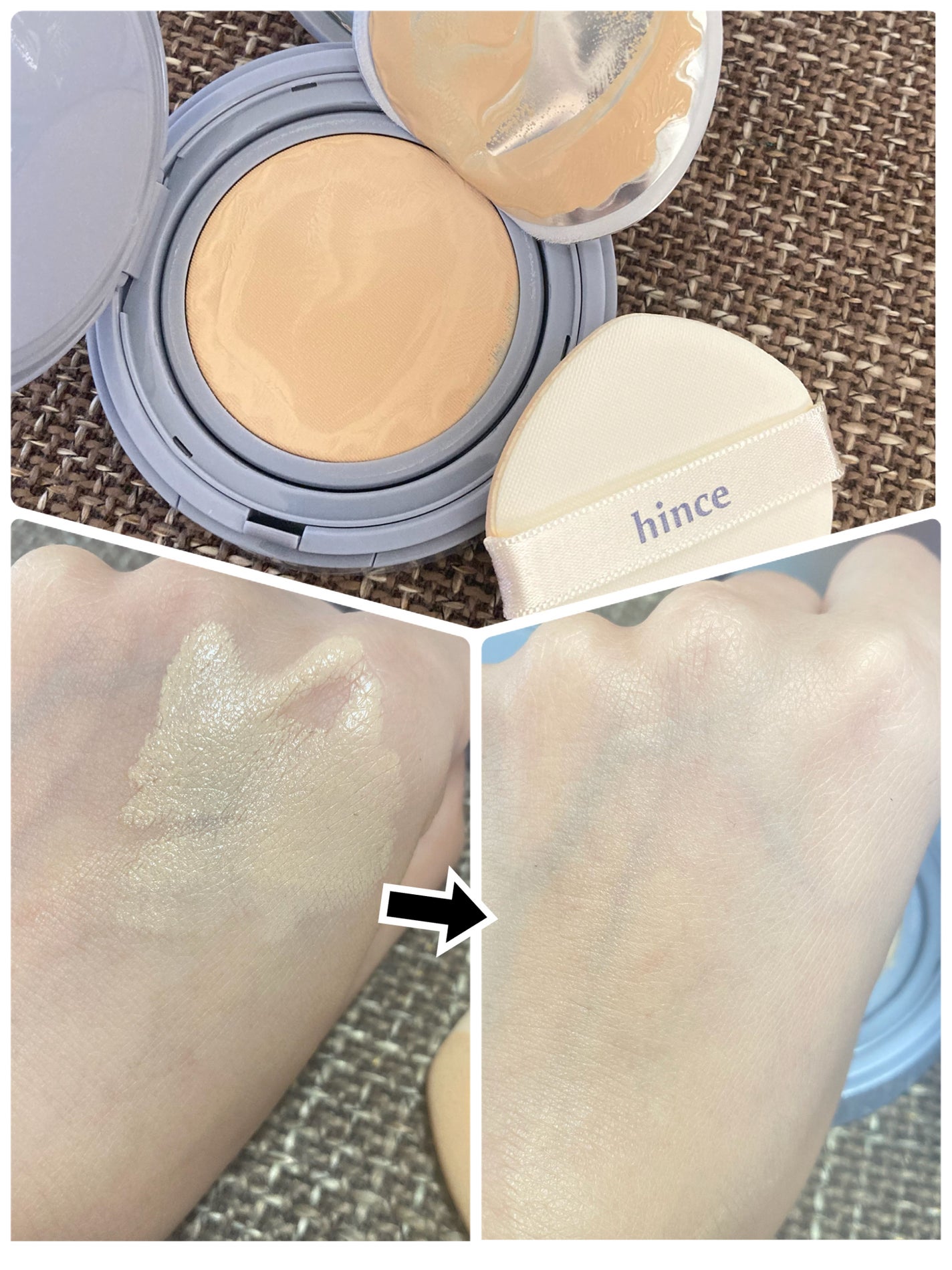 セカンドスキンメッシュマットクッション/hince/クッションファンデーションを使ったクチコミ(2枚目)