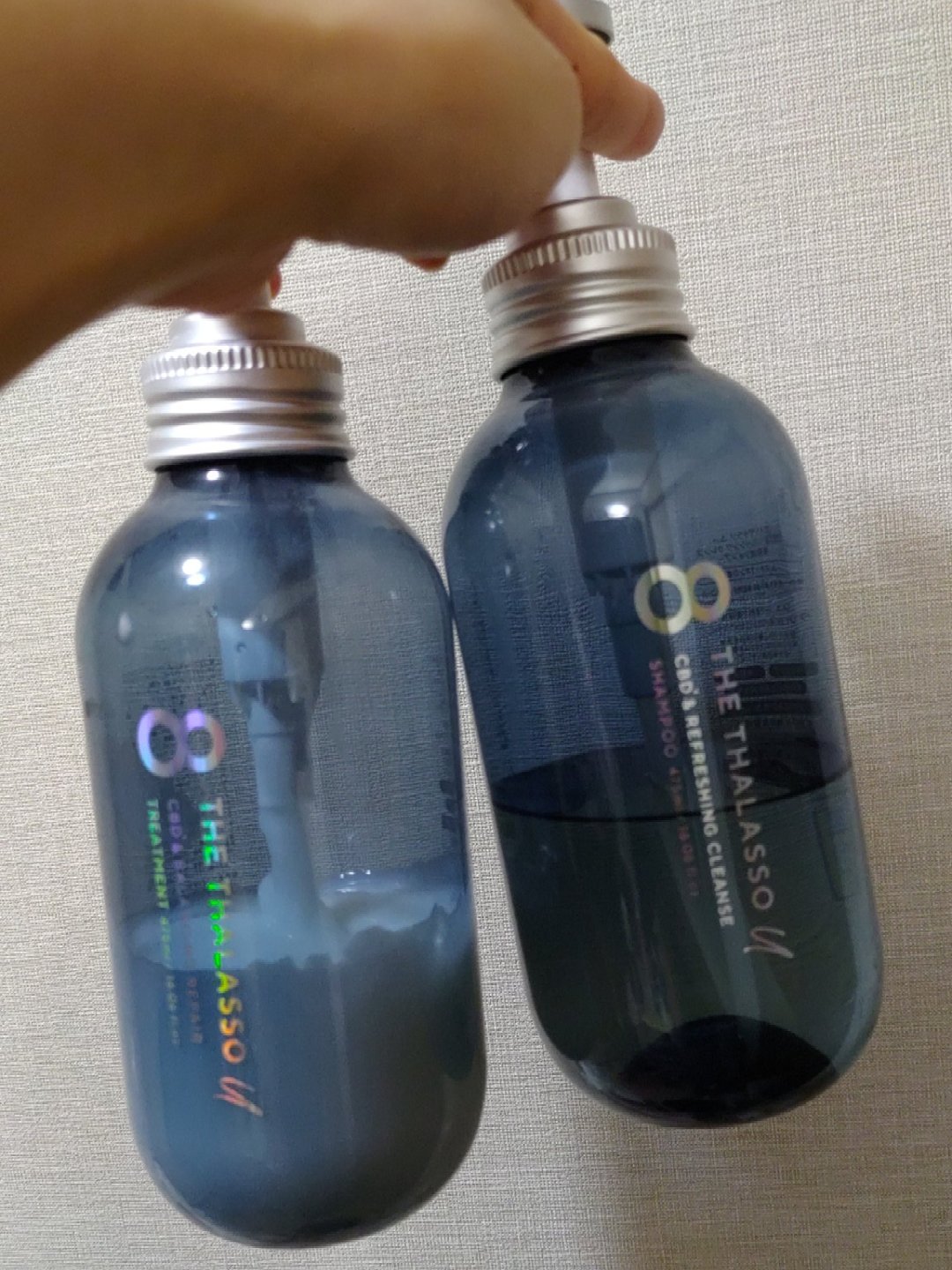 エイトザタラソ ユー CBD＆リフレッシング クレンズ 美容液シャンプー／CBD＆バランシング ダメージリペア 美容液ヘアトリートメント お試し容量 限定キット(生産終了)/エイトザタラソ/市販シャンプーを使ったクチコミ（1枚目）