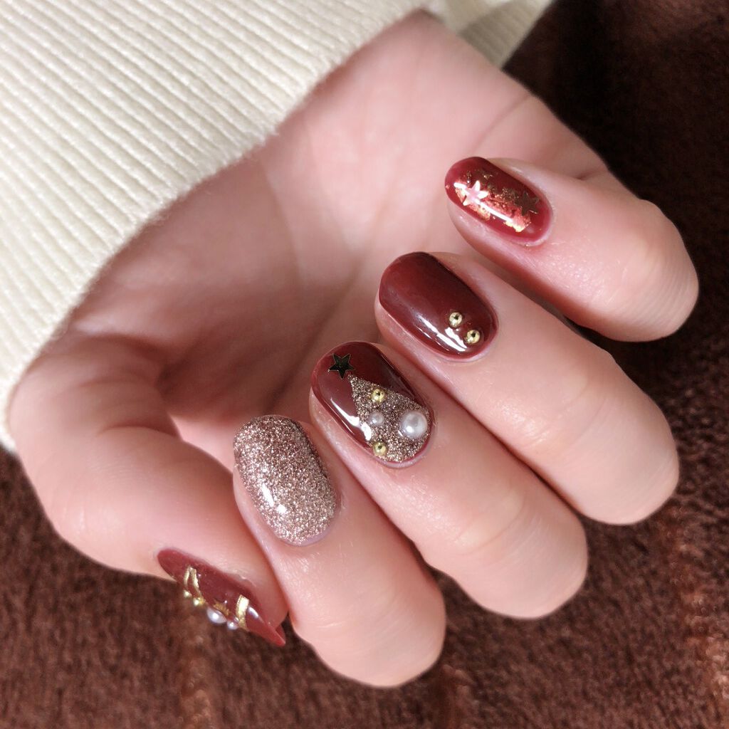 ウィークリージェル WG-25 Vintage Bordeaux/HOMEI/ジェルネイルを使ったクチコミ（2枚目）