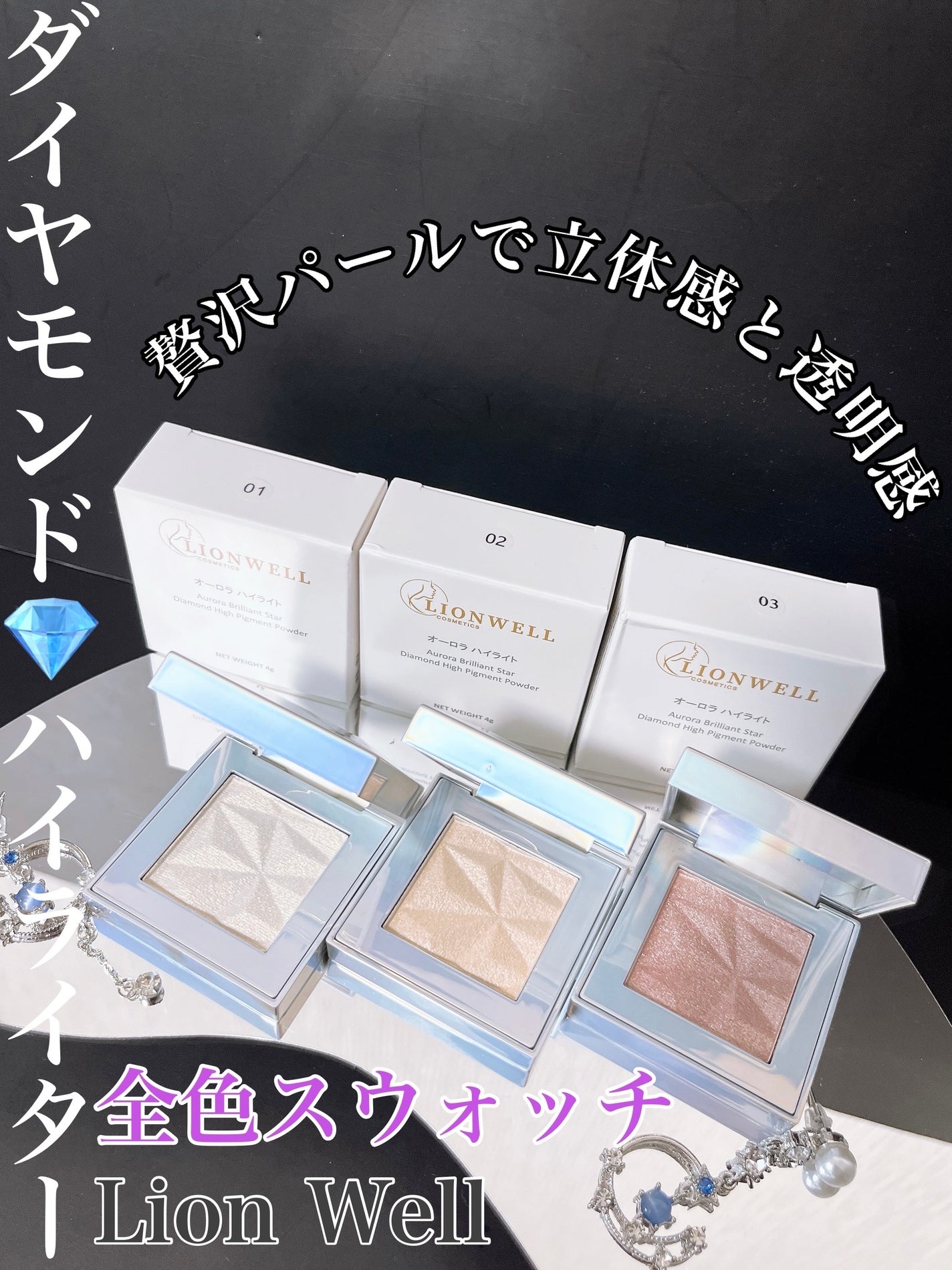 オーロラ ハイライト/LionWell(ライオンウェル)/パウダーハイライトを使ったクチコミ(1枚目)