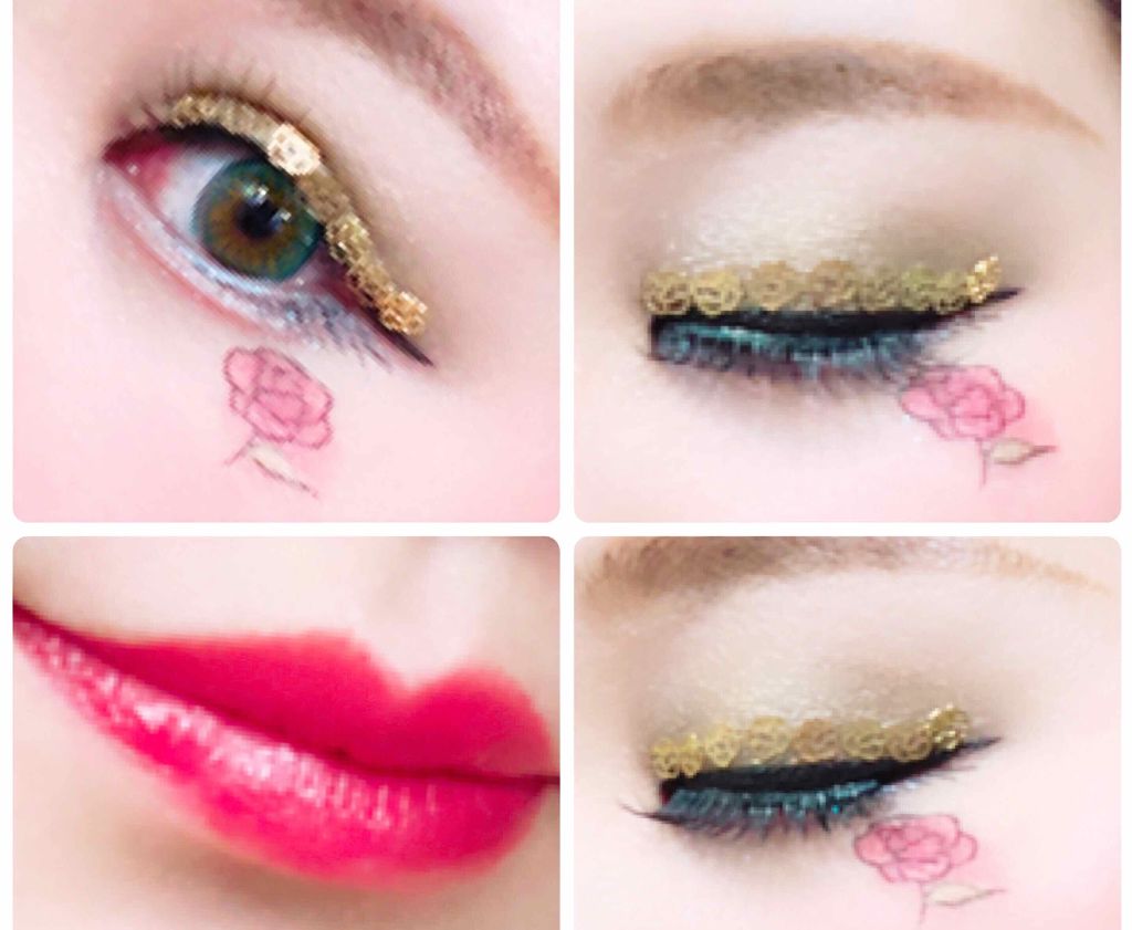 モコ on LIPS 「#ハロウィンメイク7ルック目🎃美女と野獣のベルをイメージしてメ..」(1枚目)