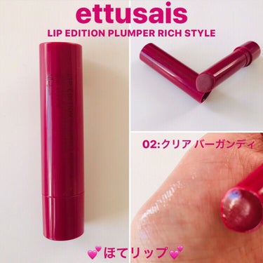 エテュセ リップエディション（プランパー）リッチスタイル/ヘルシースタイル/ettusais/リップケア・リップクリームを使ったクチコミ（1枚目）