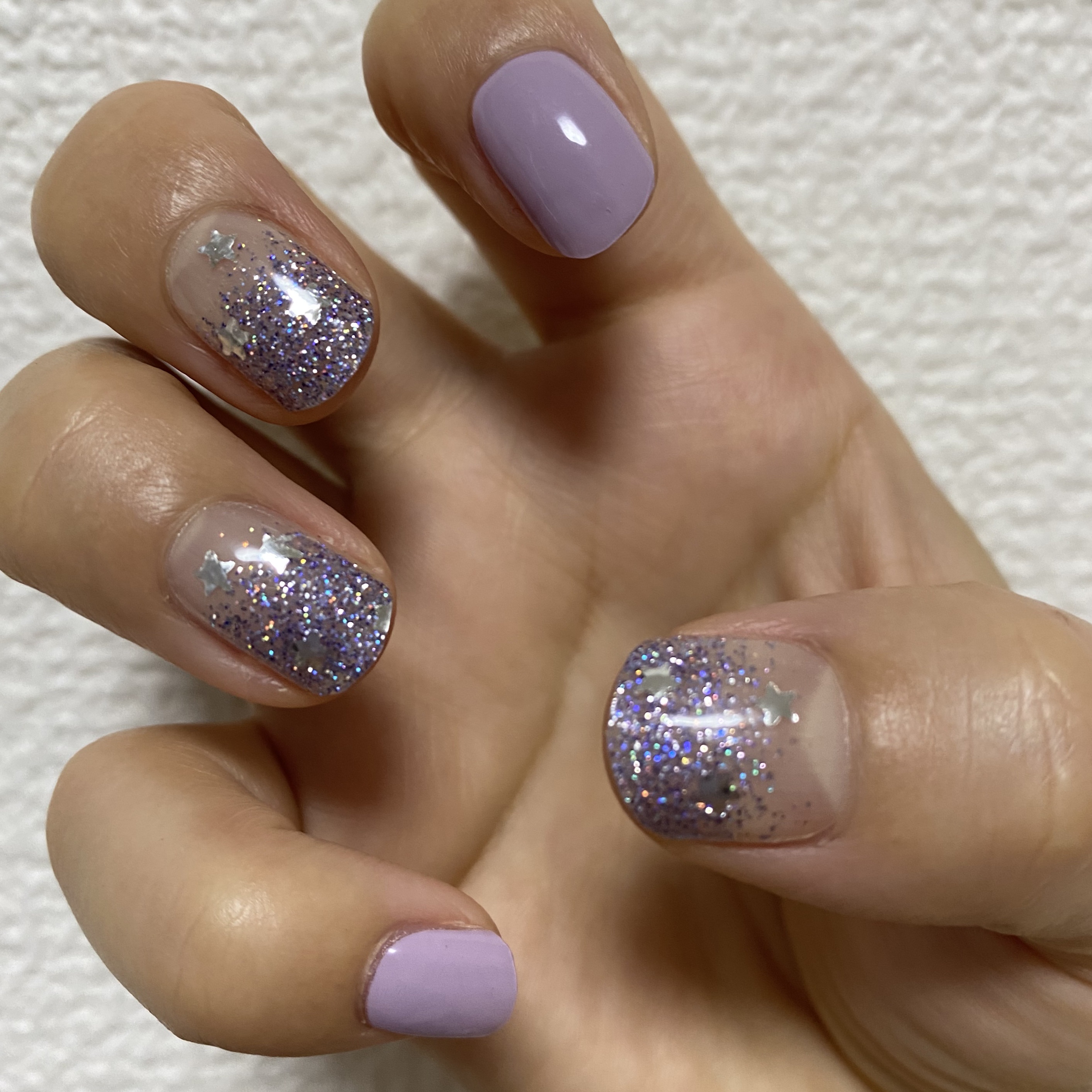 セミキュアジェルネイル（ハンド） ND-256 N Shooting Star (summer dessert Collection)/ohora/ネイルシールを使ったクチコミ（2枚目）