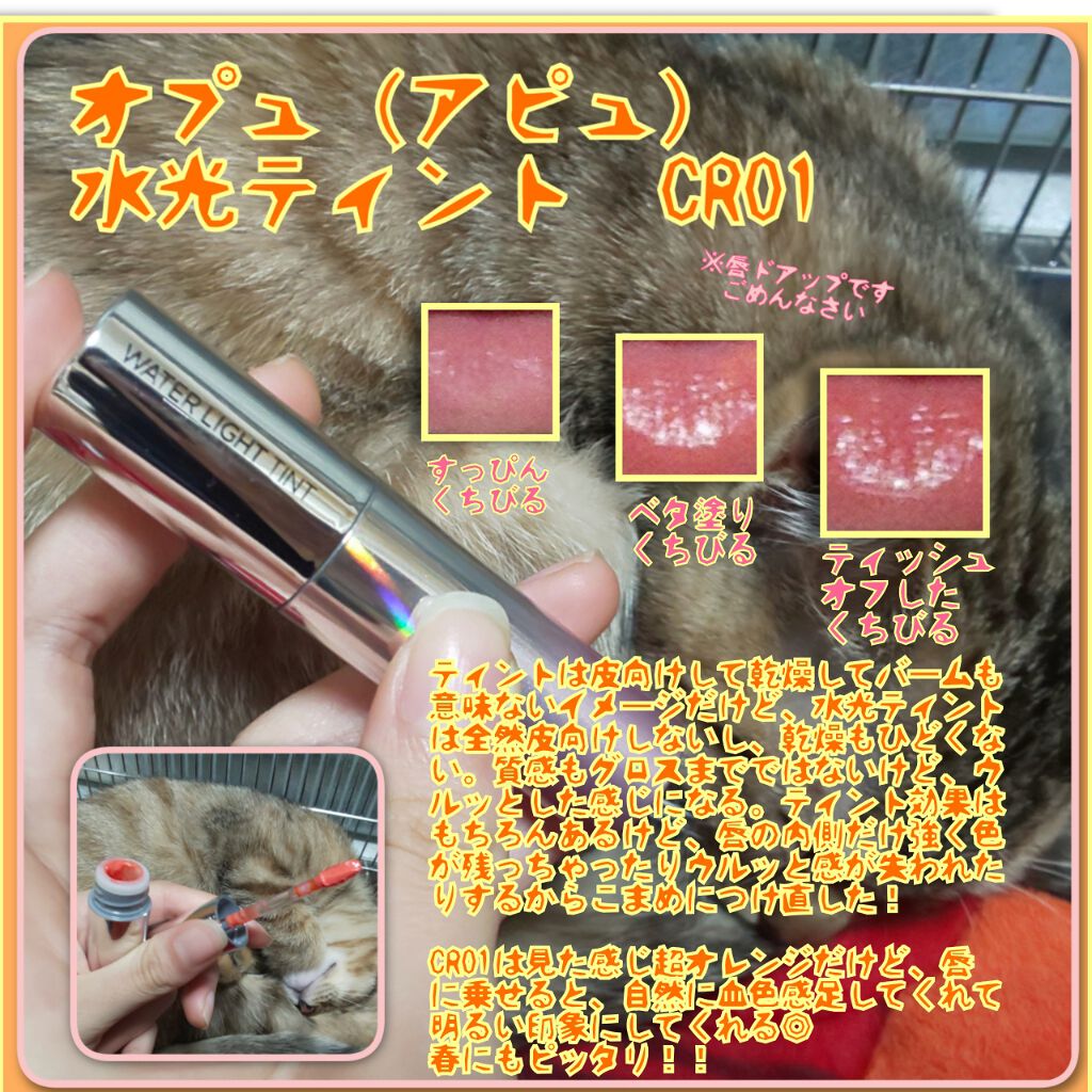 アピュー ウォーターライト ティント/A’pieu/リップティントを使ったクチコミ（1枚目）