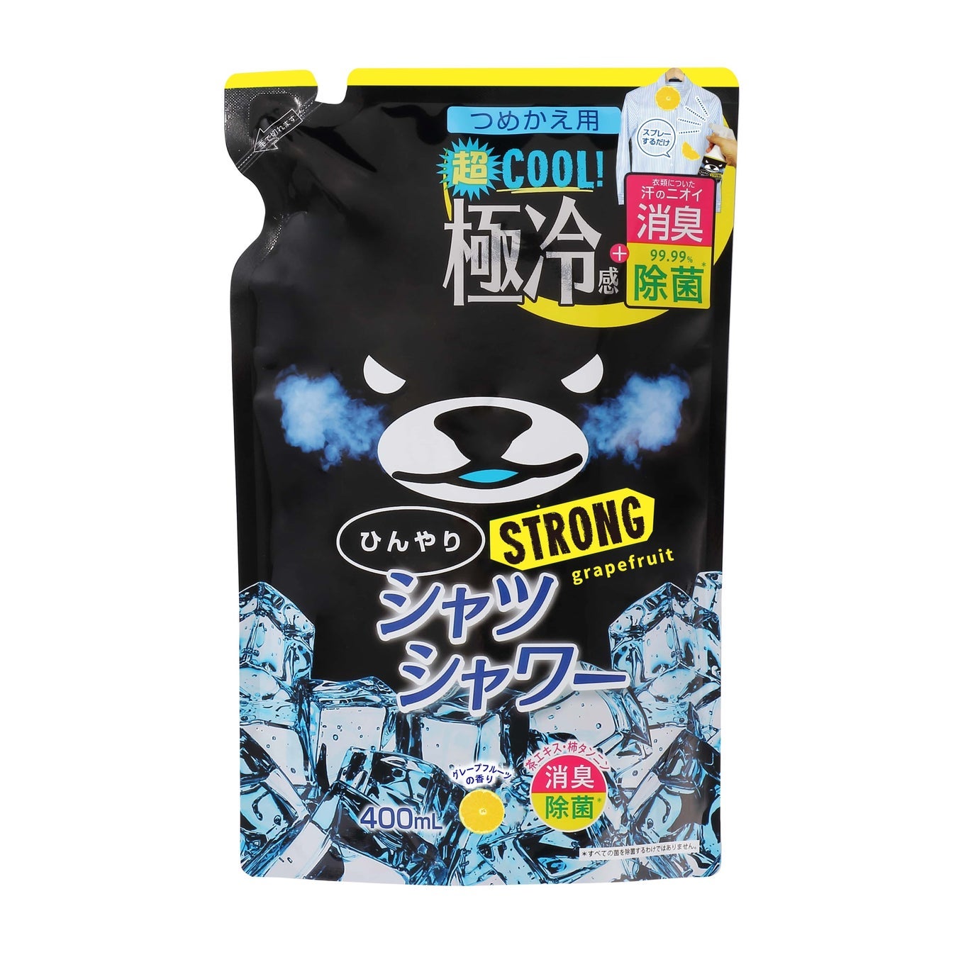 ひんやりシャツシャワー ストロング ミント&グレープフルーツの香り つめかえ(400mL)