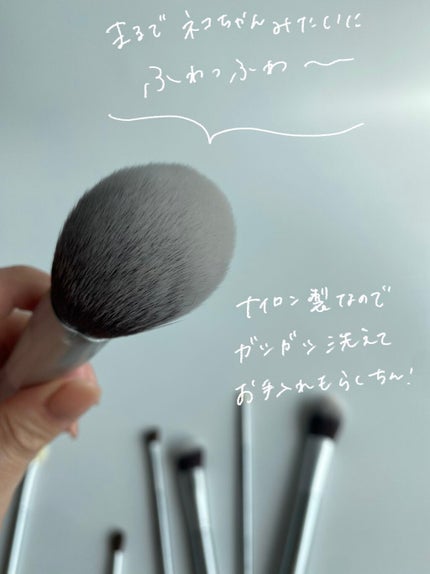 猫モチーフ メイクブラシ 7本セット/SIXPLUS/メイクブラシを使ったクチコミ(4枚目)