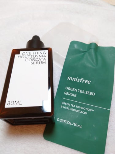 #使い切り
#innisfree  グリーンティーシード セラム N
サンプルですがそこそこ長く使えました。
導入美容液らしく浸透が良く、
これだけでももっちり肌になるのが期待通り。
香りも割と好き。
