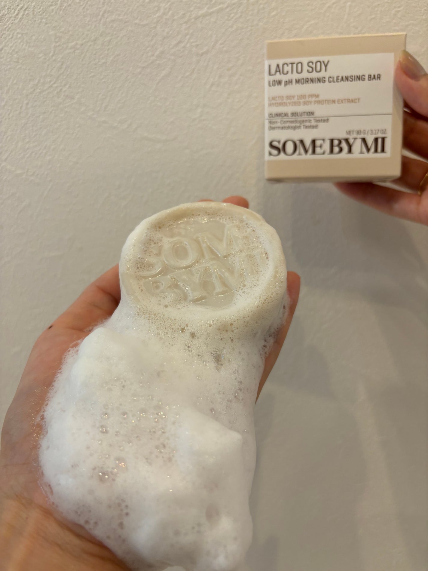 ラクトソイ弱酸性モーニングクレンジングバー/SOME BY MI/洗顔石鹸を使ったクチコミ(4枚目)