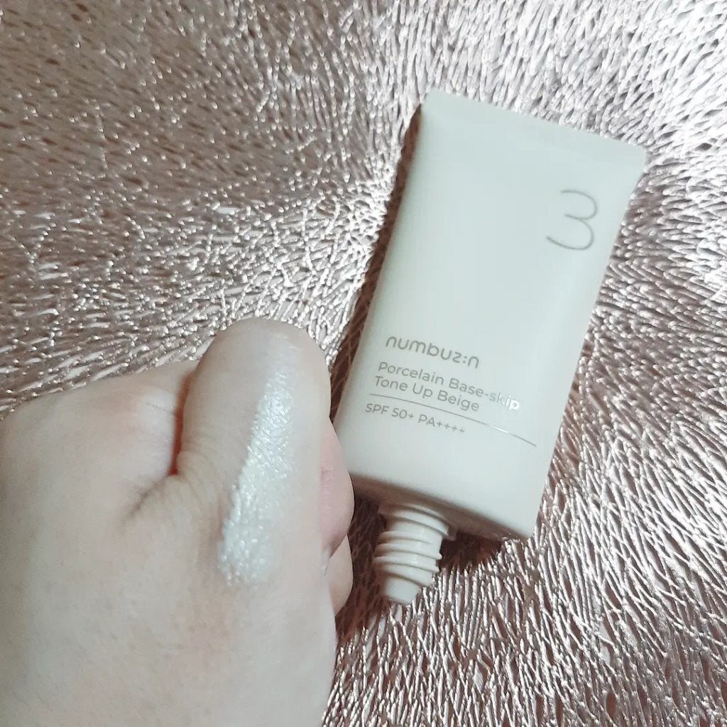 3番 ノーファンデ陶器肌トーンアップクリーム/numbuzin/化粧下地を使ったクチコミ(2枚目)