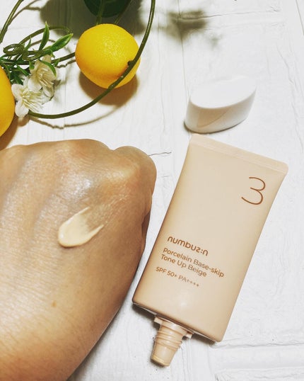 3番 ノーファンデ陶器肌トーンアップクリーム/numbuzin/化粧下地を使ったクチコミ(1枚目)