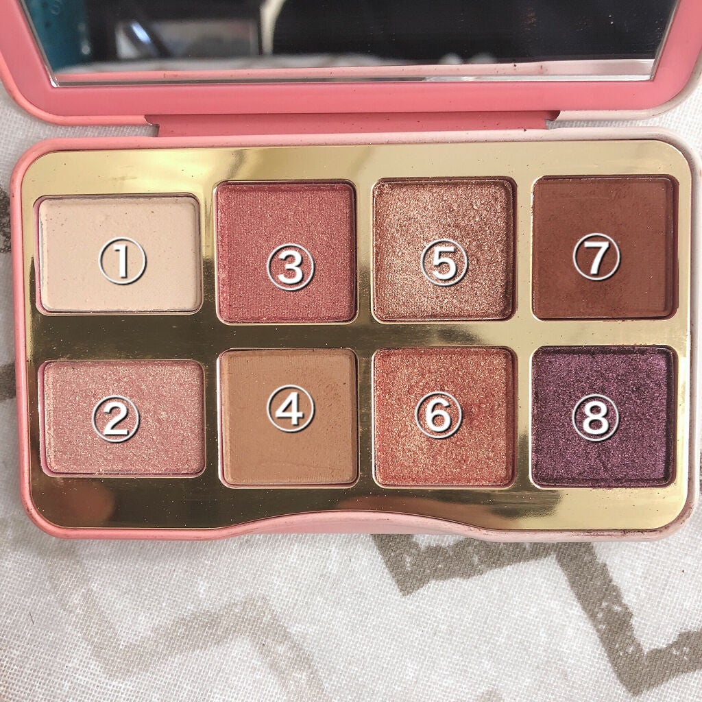 ティックルドピーチ ミニ アイシャドウ パレット/Too Faced/アイシャドウパレットを使ったクチコミ(2枚目)
