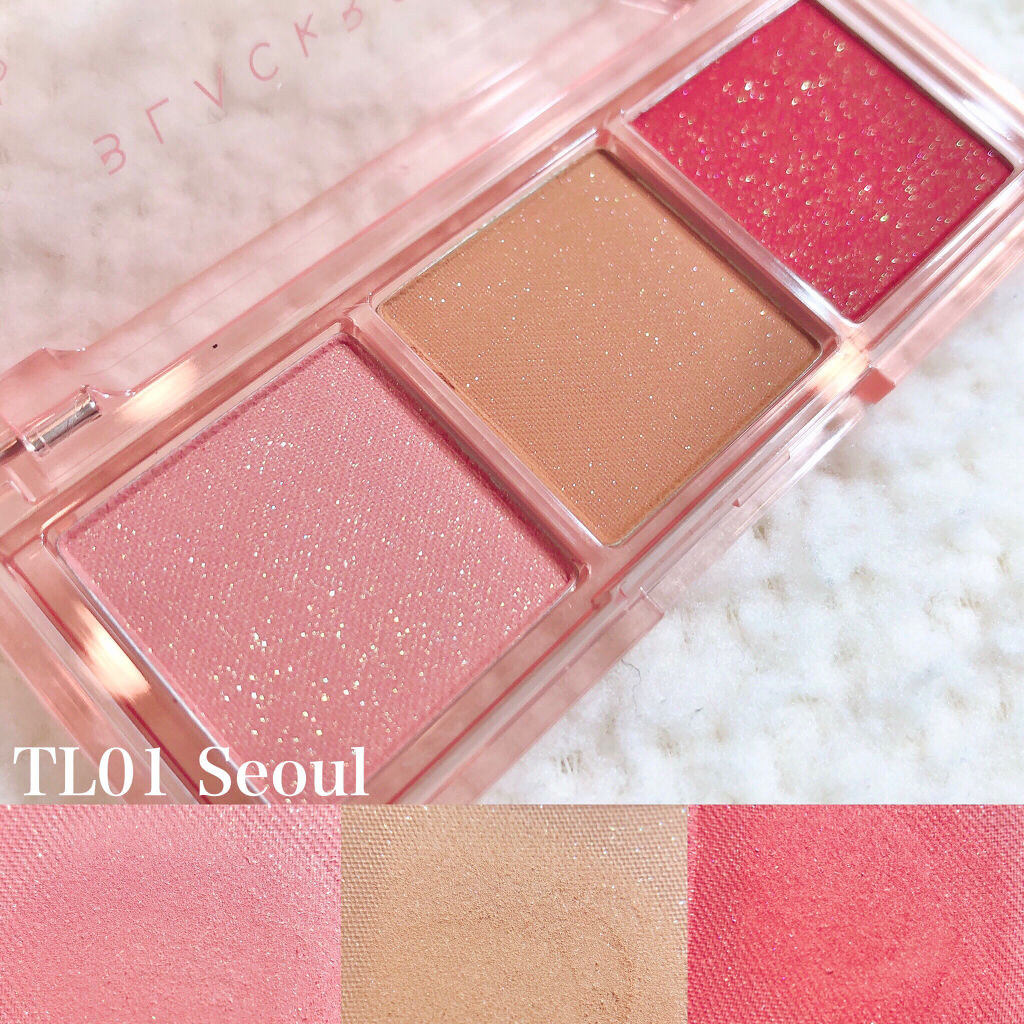 BLACK ROUGE トリプルレイヤーアイパレットのクチコミ「BLACK ROUGE新作👏🏻💕ラメの輝きがとっても眩しい🥺💖単色塗りでも重ねてもたのしめる🙆.....」（2枚目）