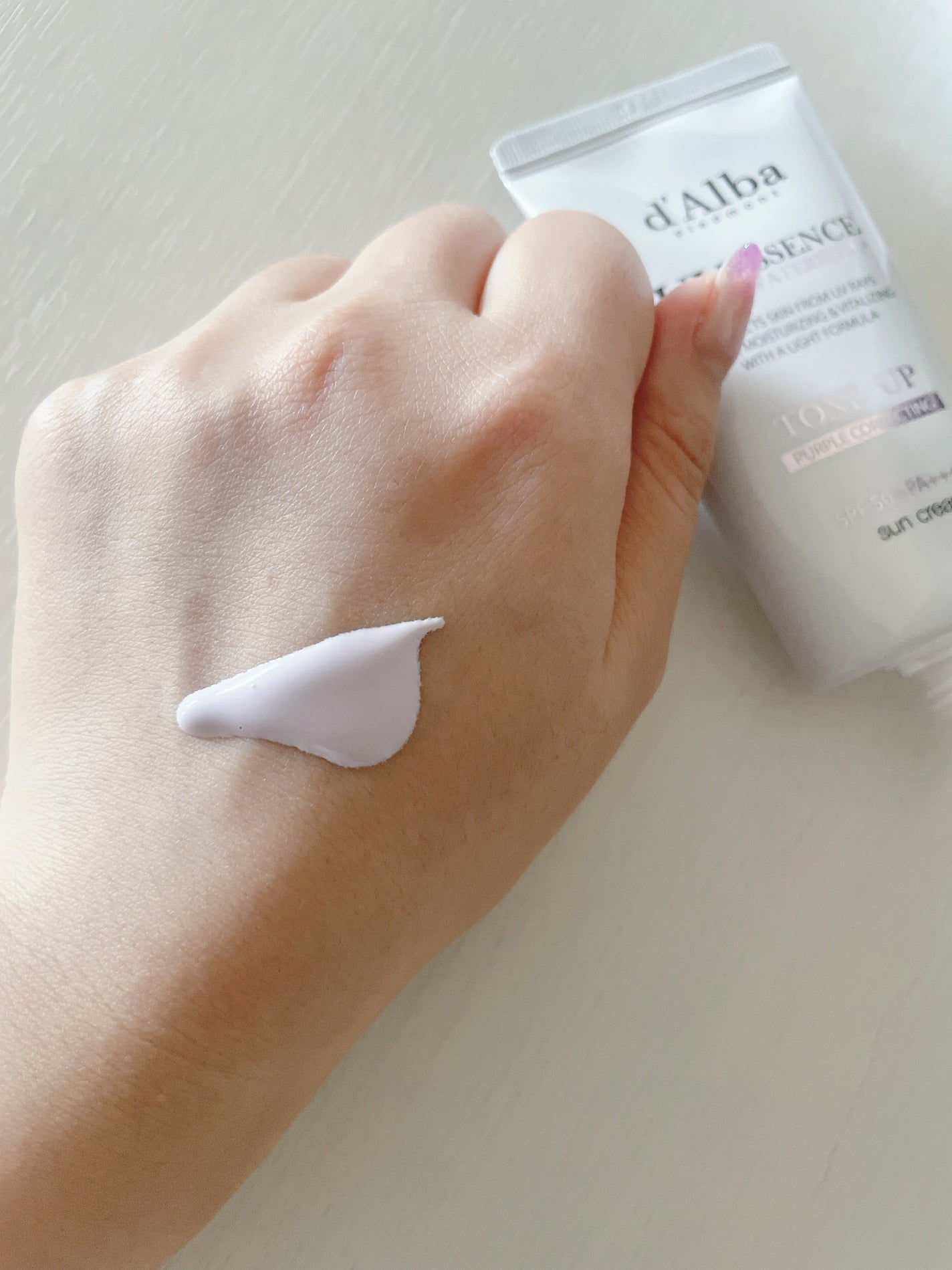 ダルバ ウォータフル トーンアップ サンクリーム(パープル)/ダルバ/日焼け止めクリームを使ったクチコミ(3枚目)