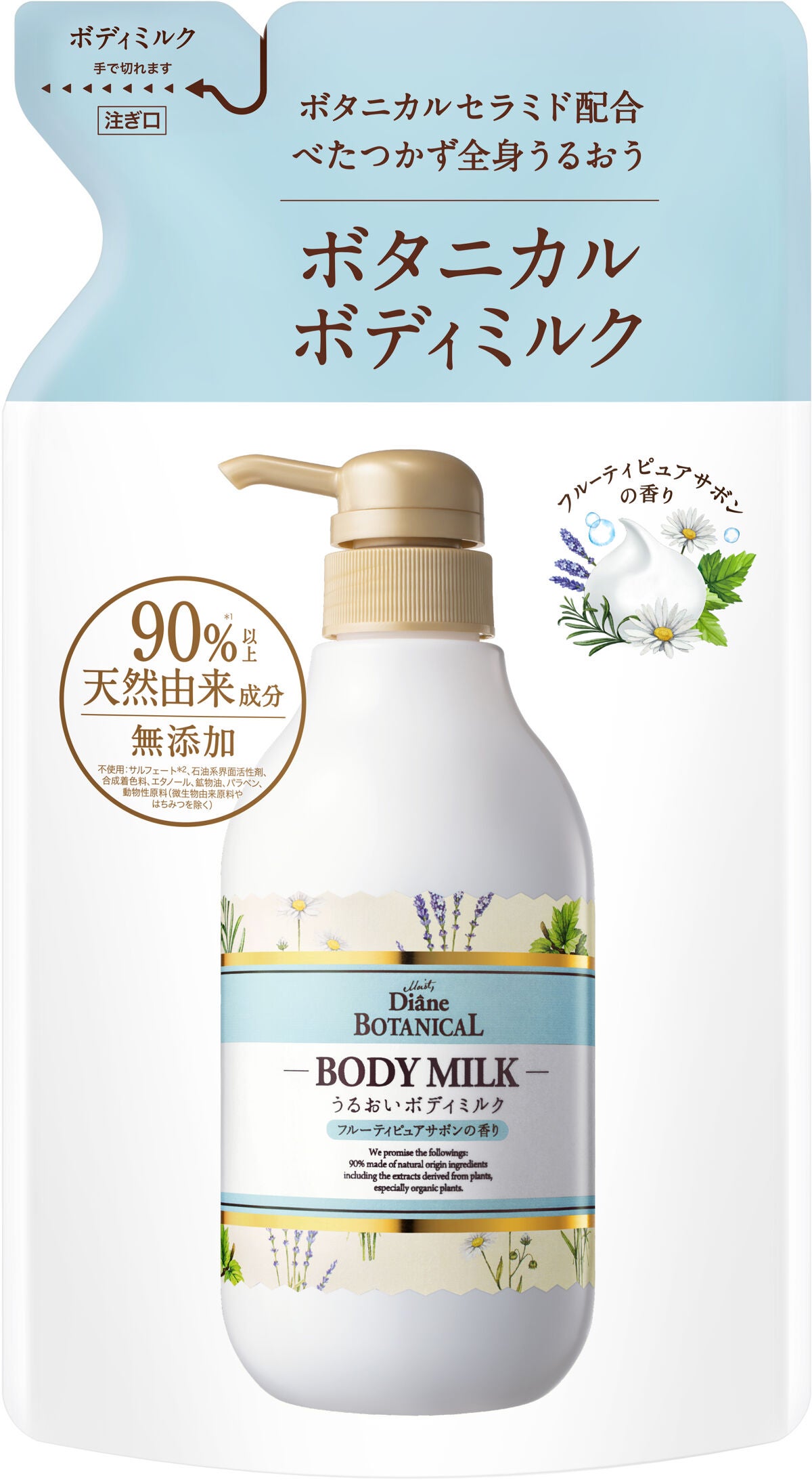 フルーティピュアサボンの香り/ボディミルク 詰め替え 400ml