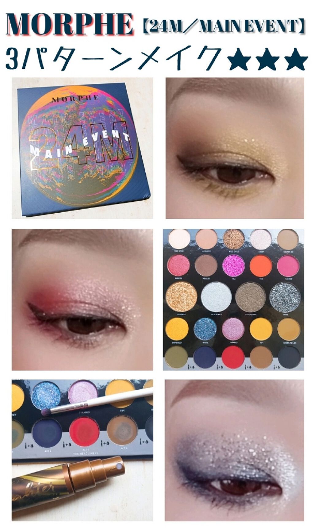 24M / MAIN EVENT 【24 SHADES THAT TOP THE CHARTS】/Morphe/アイシャドウパレットを使ったクチコミ(1枚目)