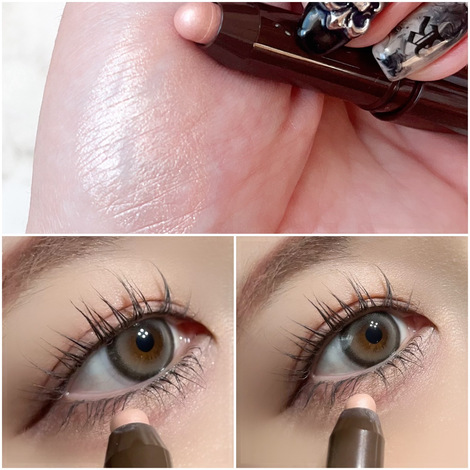 グリームオンフィットシャドウ/excel/スティックアイシャドウを使ったクチコミ（3枚目）