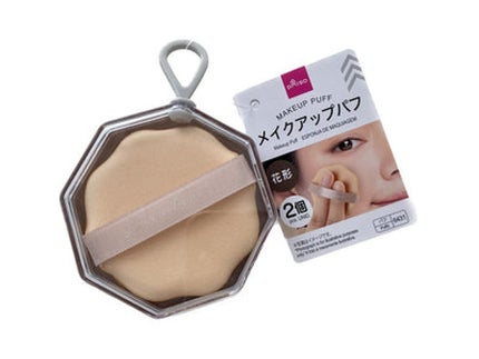 DAISO メイクアップパフ(花形、2個、専用ケース付)