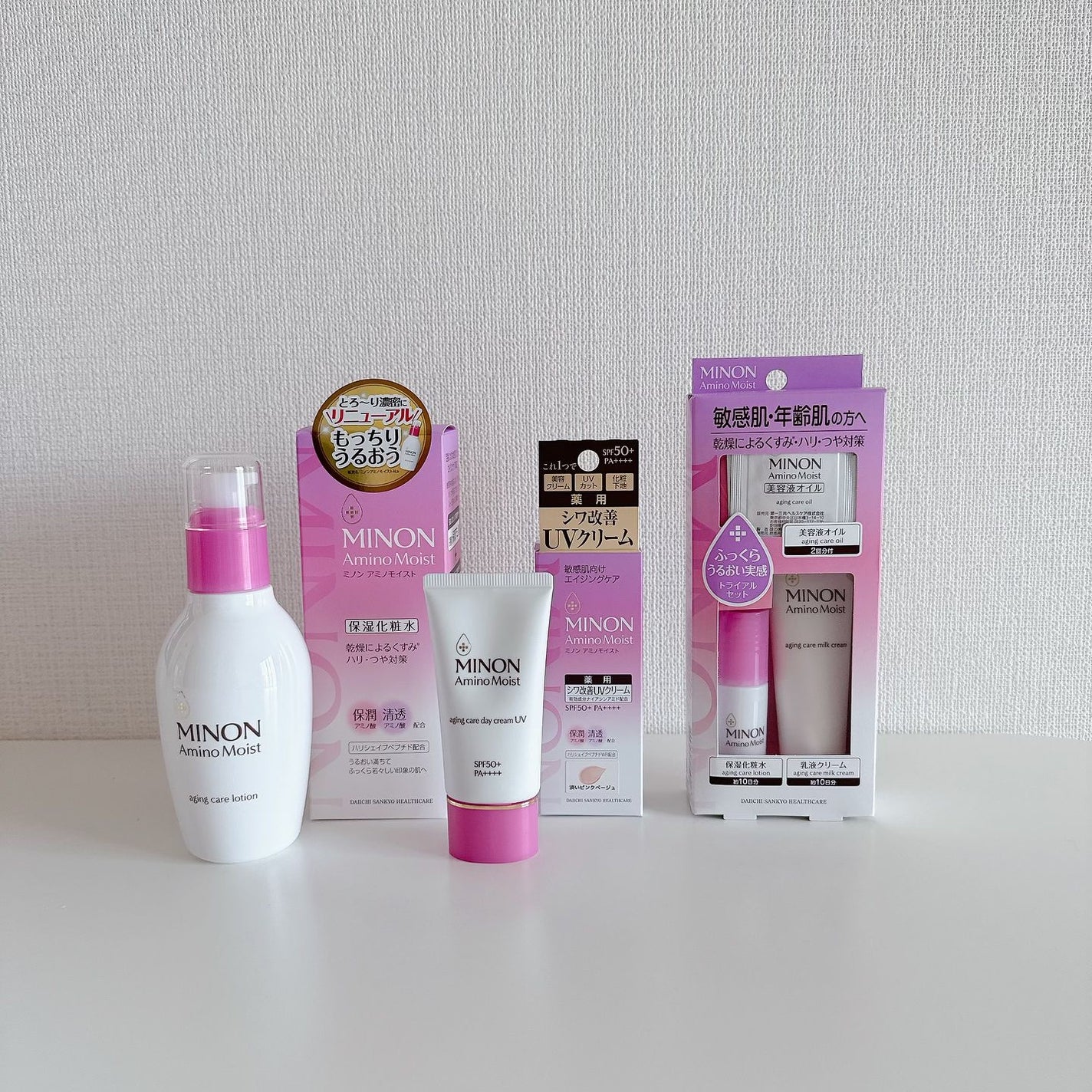 ミノン アミノモイスト 敏感肌・エイジングケアトライアルセット/ミノン/スキンケアキットを使ったクチコミ(1枚目)