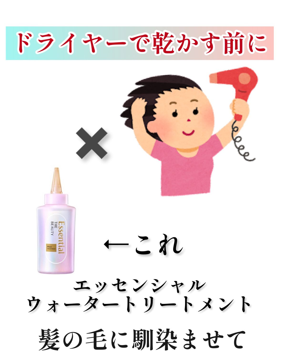 エッセンシャル プレミアム ウォータートリートメント EXスムース/エッセンシャル/アウトバストリートメントを使ったクチコミ(1枚目)