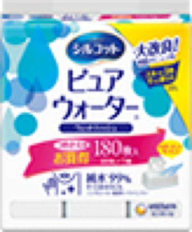 ピュアウォーター ウェットティッシュ つめかえ用60枚×3パック：180枚