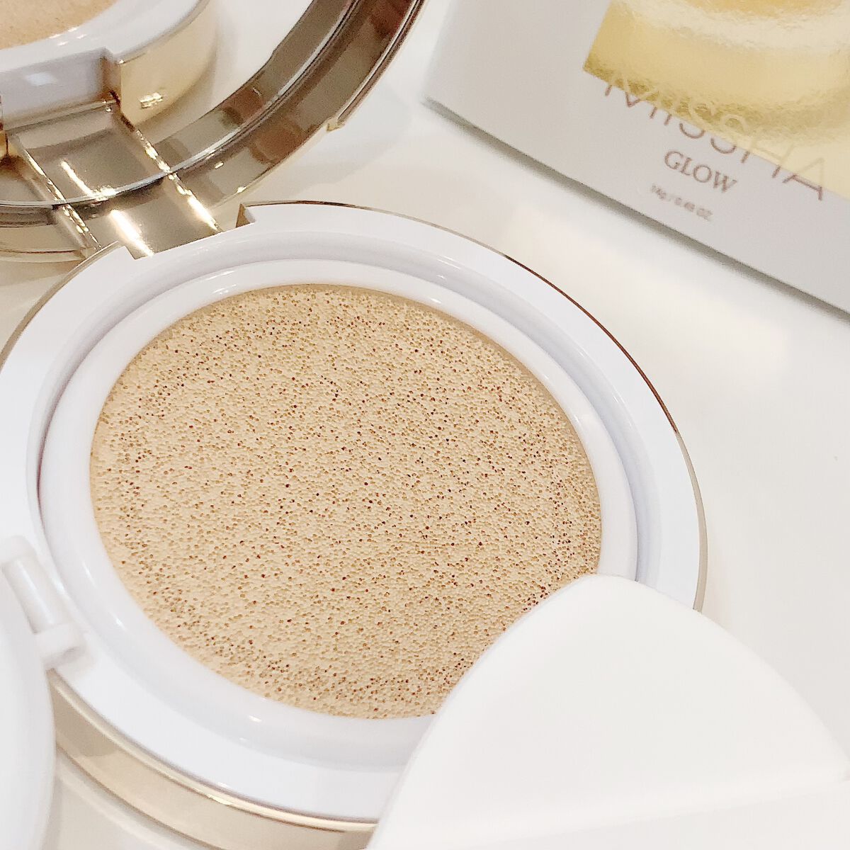 グロウ クッション ライト <ライトタイプ>/MISSHA/クッションファンデーションを使ったクチコミ(4枚目)