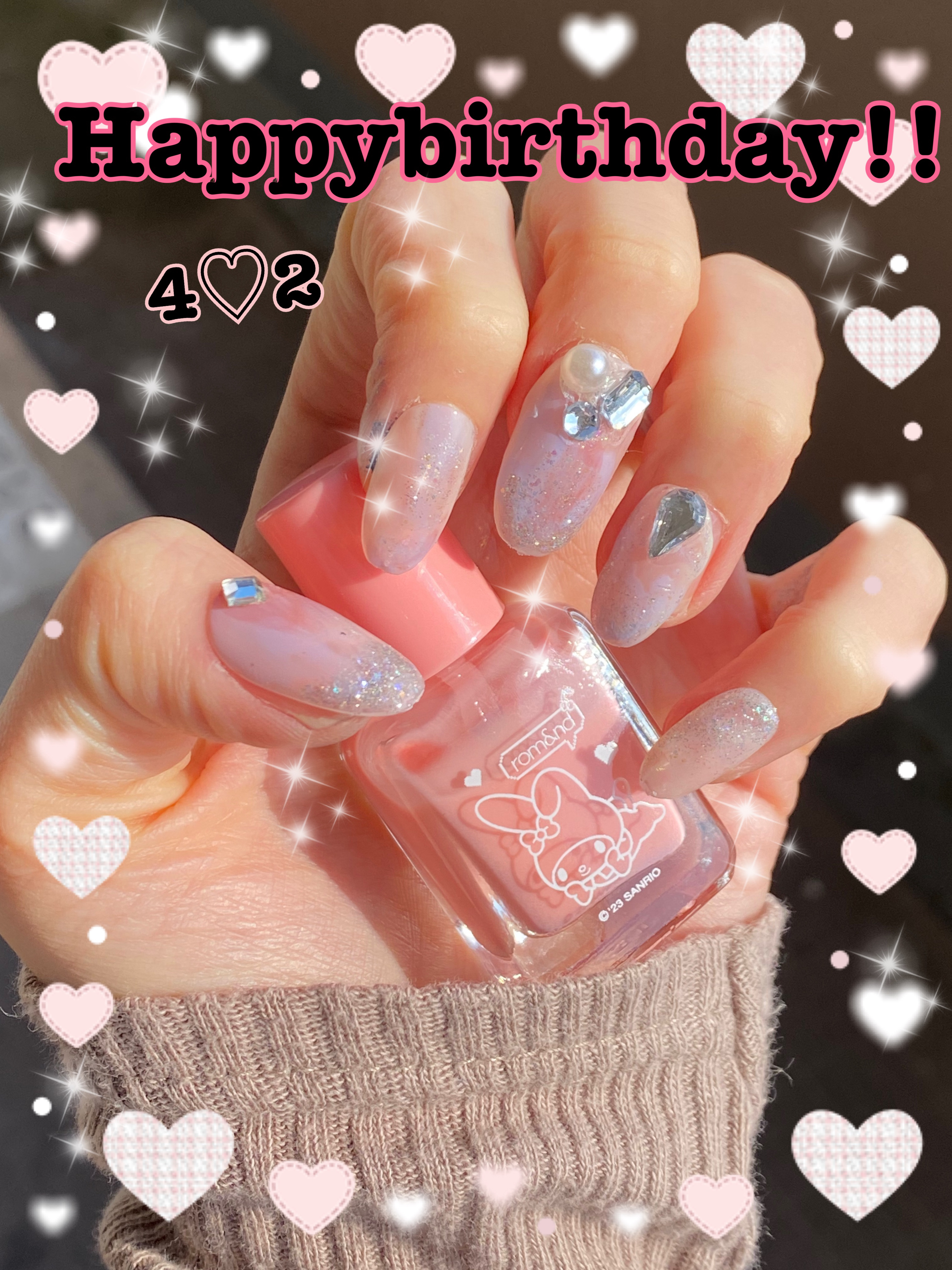 マイメロディムードペブルネイル  26ピンクシュシュ/rom&nd/マニキュアを使ったクチコミ（1枚目）