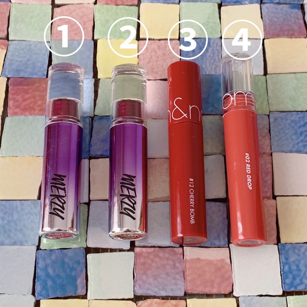 ジューシーラスティングティント/rom&nd/リップティントを使ったクチコミ（2枚目）