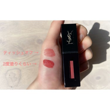 ルージュ ピュールクチュール ヴェルニ ヴィニルクリーム No.407 カーミンセッション/YVES SAINT LAURENT BEAUTE/口紅を使ったクチコミ（2枚目）