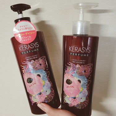 KERASYS(ケラシス)/lovely daisy
パフュームシャンプーとパフュームリンス
600ml/made in Korea/￥900ほど

香り:薔薇のような香り

容器:プラスチック容器
　