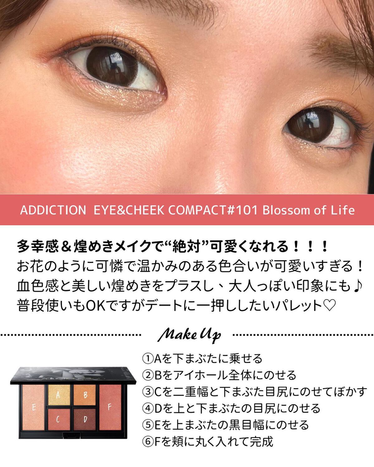 アイ & チーク コンパクトアディクション “ストーリー オブ ライフ”/ADDICTION/アイシャドウパレットを使ったクチコミ(6枚目)