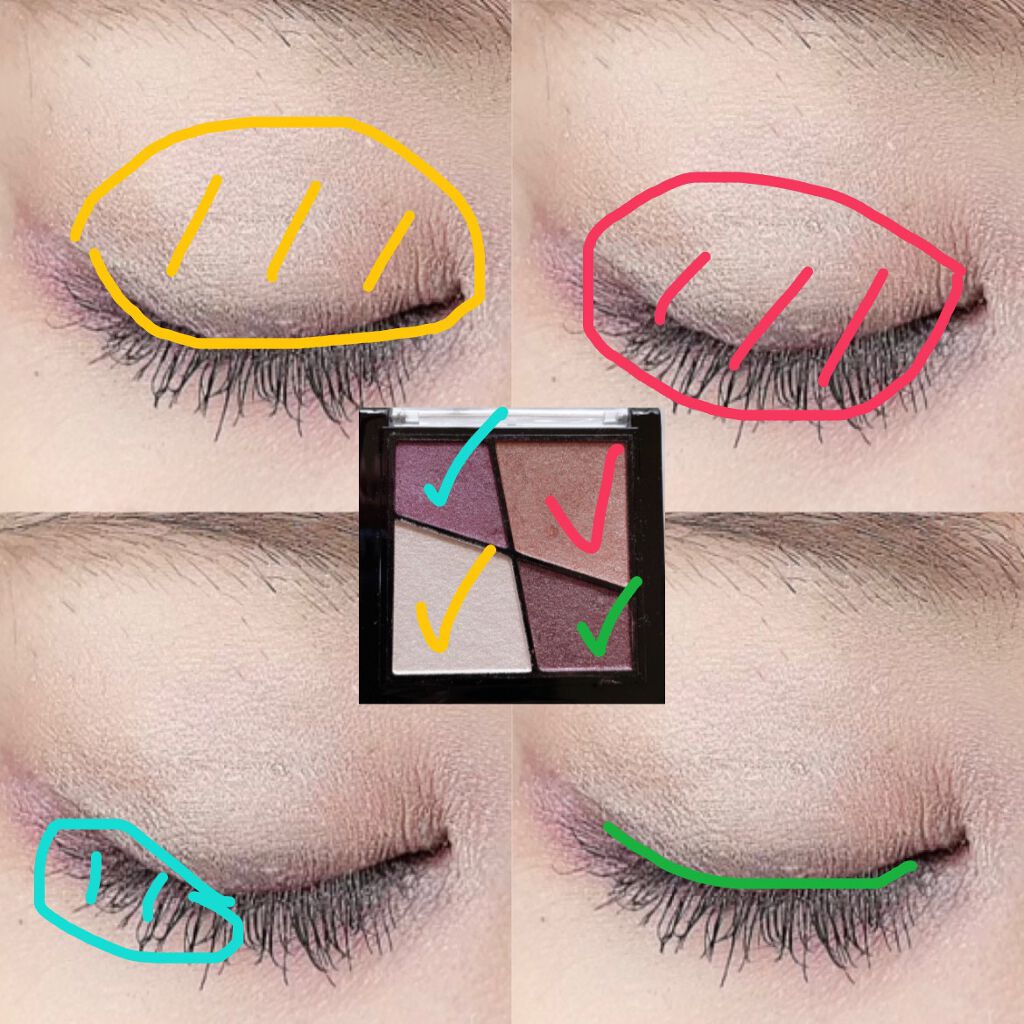 UR GLAM　VELVET EYE COLOR PALETTE プラムブラウン/U R GLAM/アイシャドウパレットを使ったクチコミ（2枚目）
