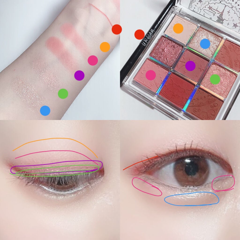 クォーツ 9色アイシャドウパレット(ドリームランドアイシャドウ)/ZEESEA/アイシャドウパレットを使ったクチコミ(3枚目)