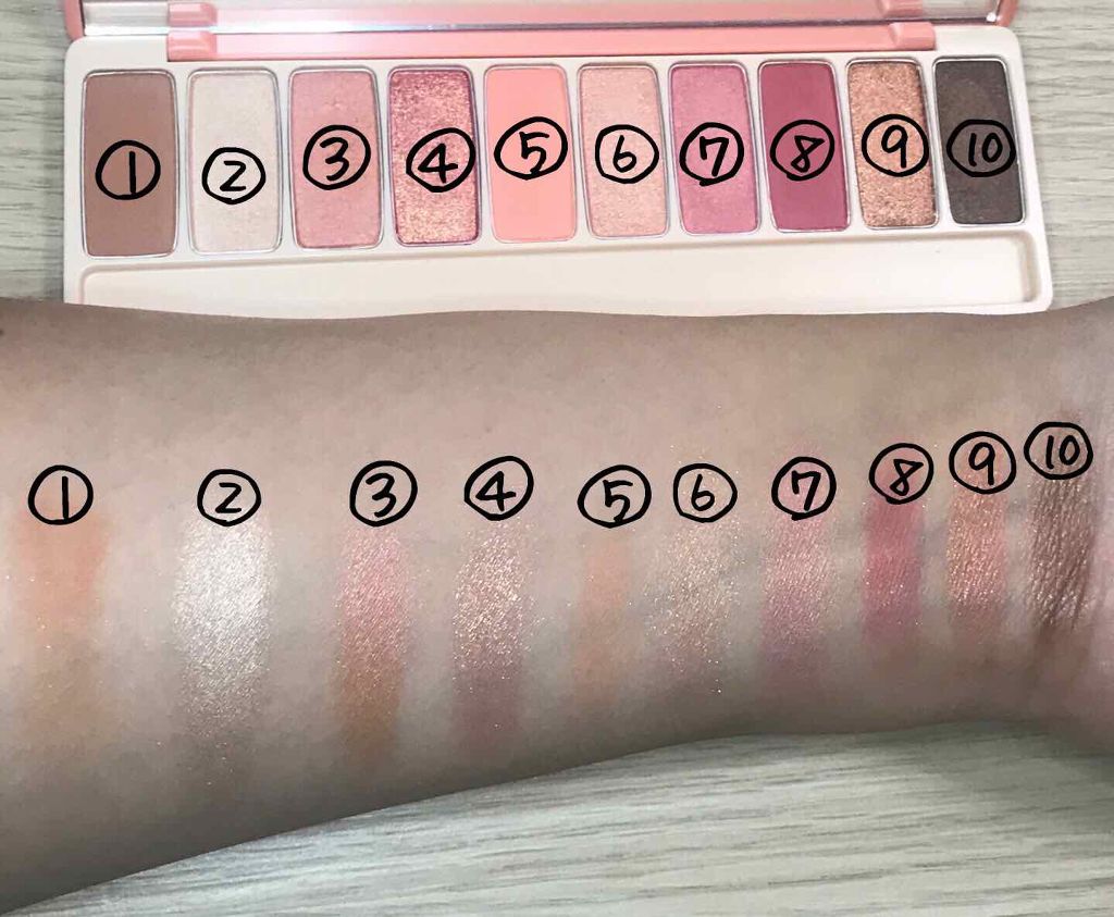 プレイカラー アイシャドウ ピーチファーム【生産終了】/ETUDE/アイシャドウパレットを使ったクチコミ（2枚目）