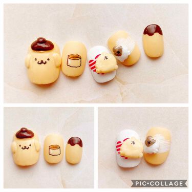 At濃密グラマラスネイルエナメル Art Collectionを使った口コミ ポムポムプリンネイル 樹脂粘土の色付けに By Borotama 混合肌 Lips