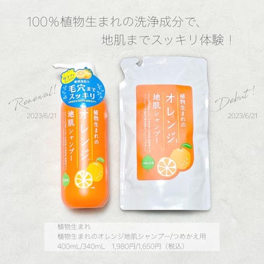 植物生まれのオレンジ地肌シャンプーS／オレンジ果汁トリートメントN つめかえ用（340ｍL）/石澤研究所/シャンプー・コンディショナーを使ったクチコミ（2枚目）