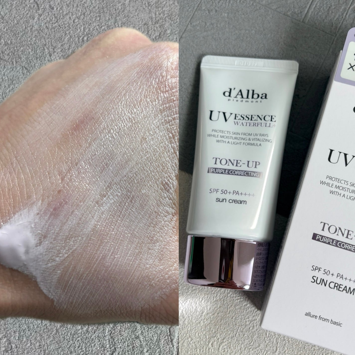 ダルバ ウォータフル トーンアップ サンクリーム(パープル)/ダルバ/日焼け止めクリームを使ったクチコミ(3枚目)