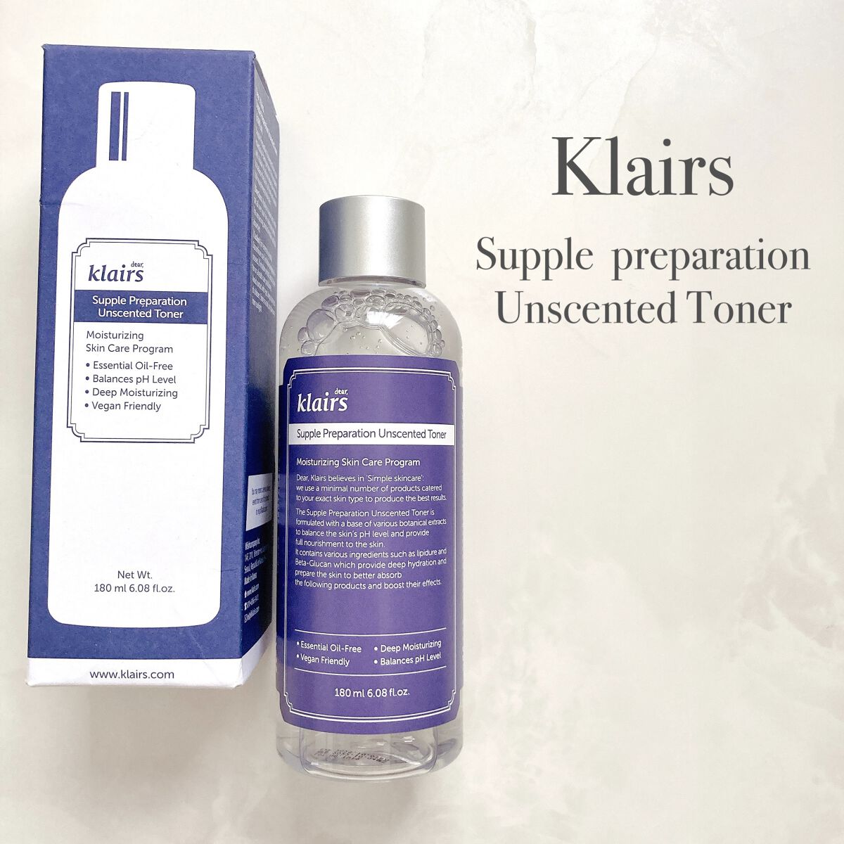 サプルプレパレーションアンセンテッドトナー(180ml)/Klairs/化粧水を使ったクチコミ（2枚目）