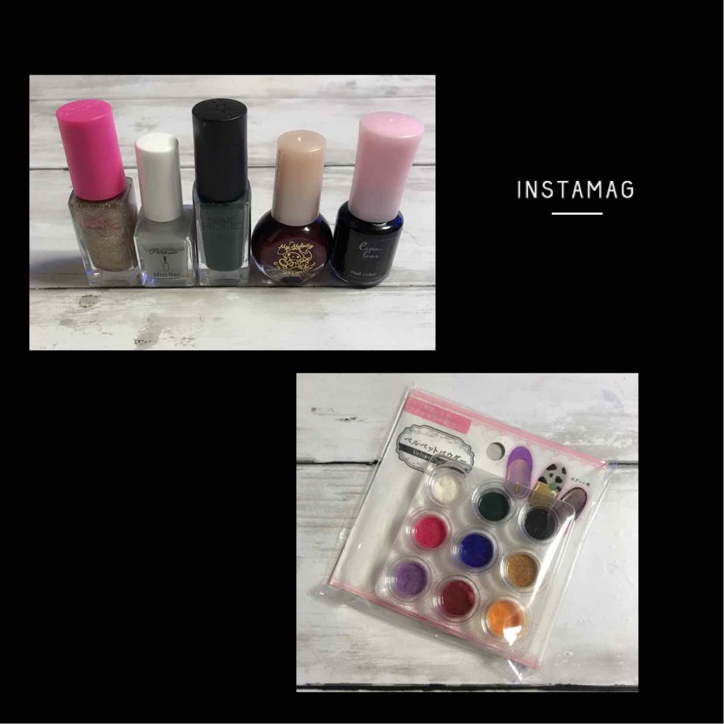 ベルベットパウダー/セリア/ネイルチップ・パーツを使ったクチコミ(2枚目)