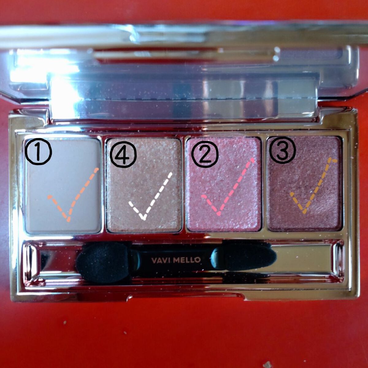 バレンタインボックスミニ/VAVI MELLO/アイシャドウパレットを使ったクチコミ(2枚目)