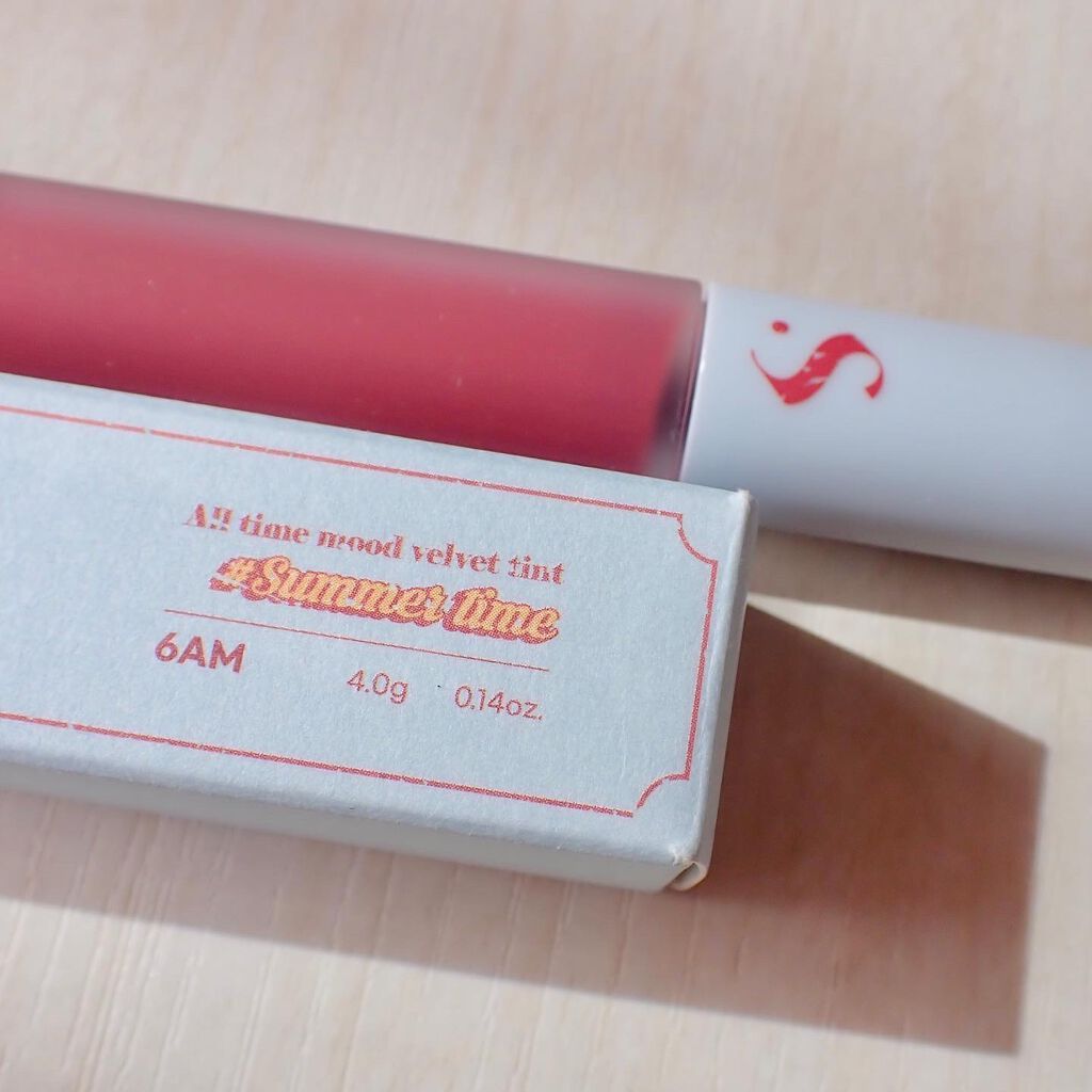 オールタイム ムード ベルベットティント サマータイムエディション/saat insight/リップティントを使ったクチコミ（2枚目）