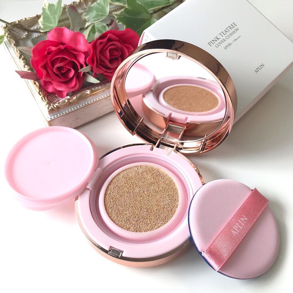 ピンクティーツリーカバークッション/APLIN/クッションファンデーションを使ったクチコミ(3枚目)