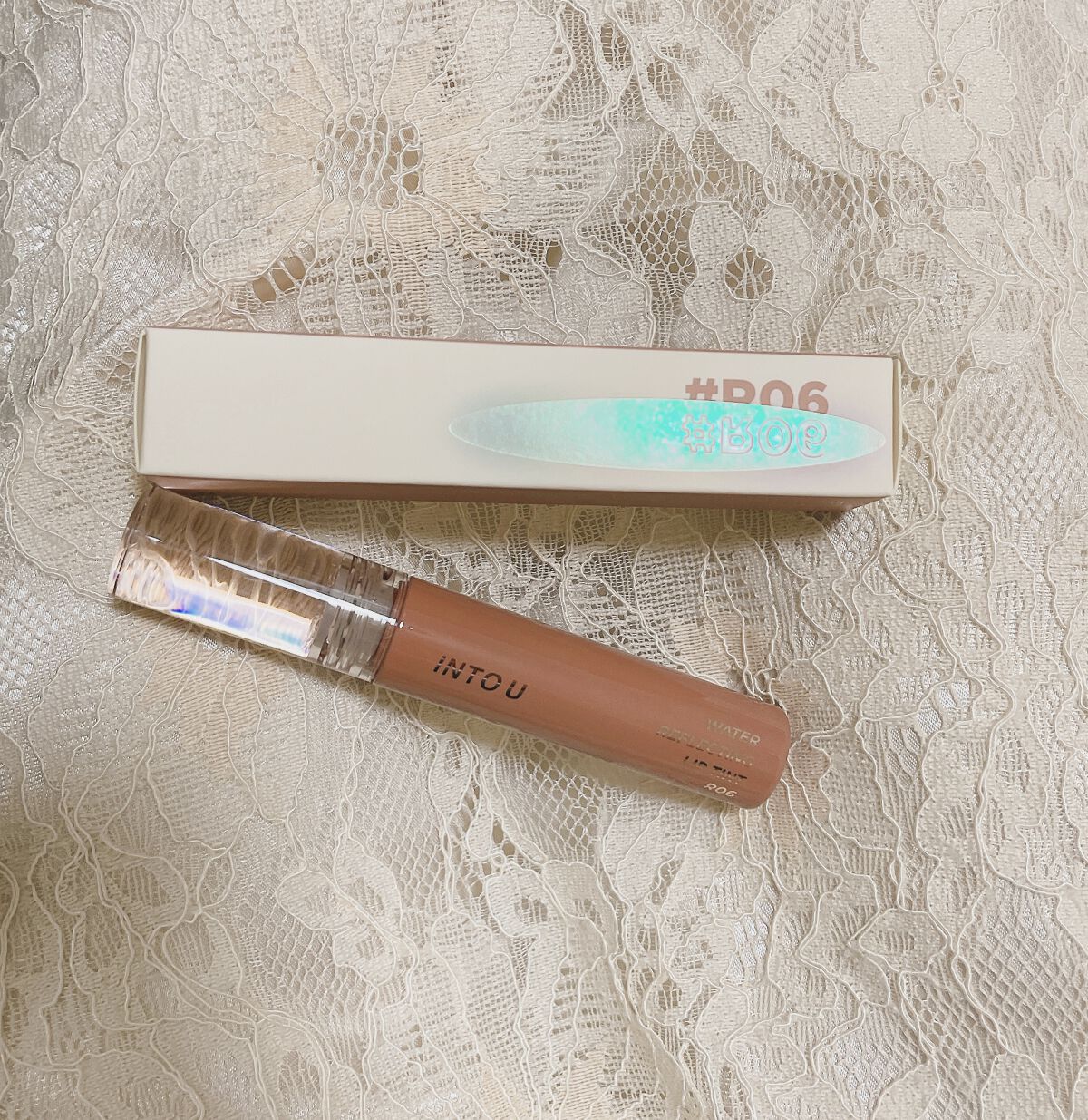 ウォーターリフレクティングリップティント R06 誘惑チョコリキュール/INTO U/リップティントを使ったクチコミ（1枚目）