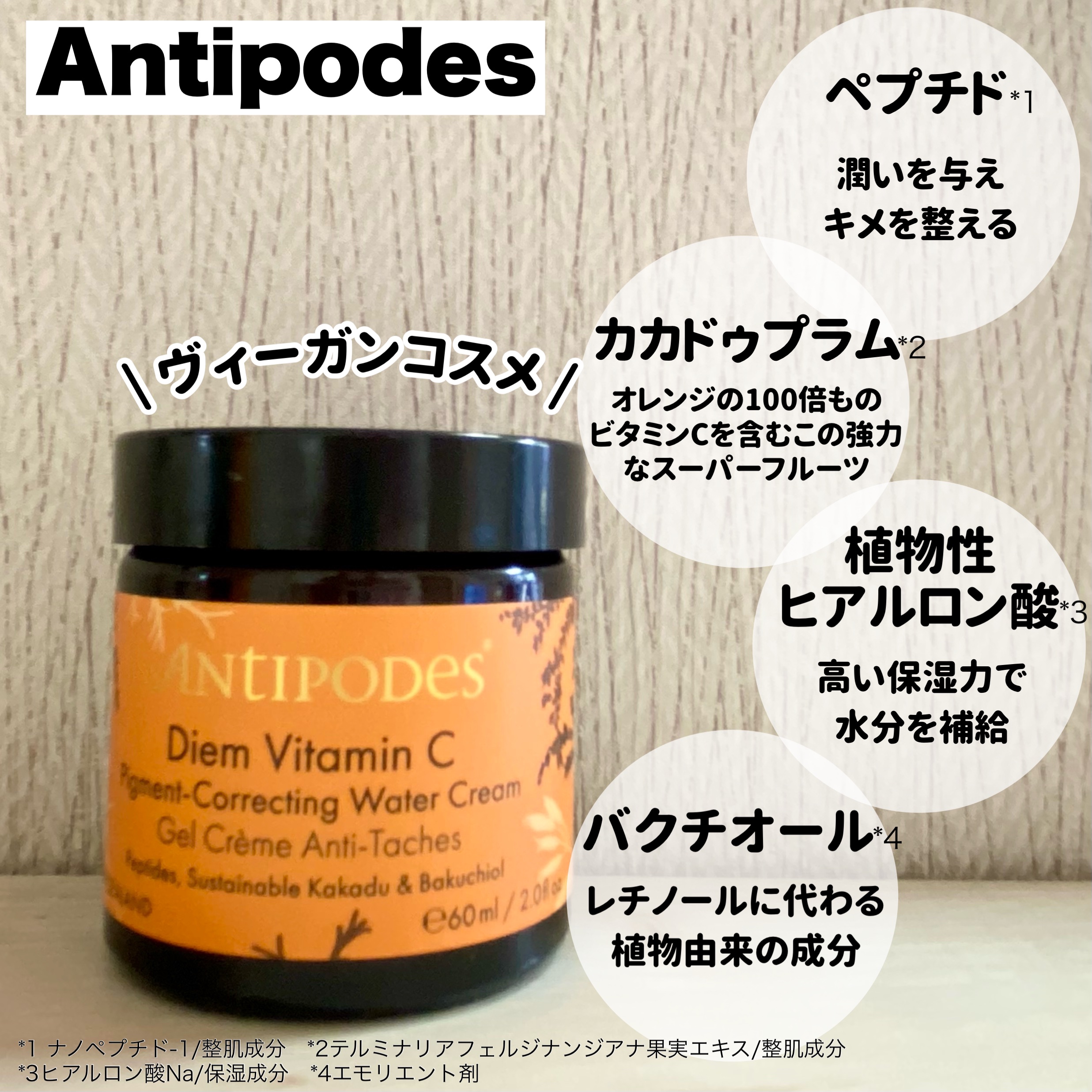 アンティポディース ディエムCウォータークリーム 試してみたディエム C ウォータークリーム Antipodesの効果・肌質別