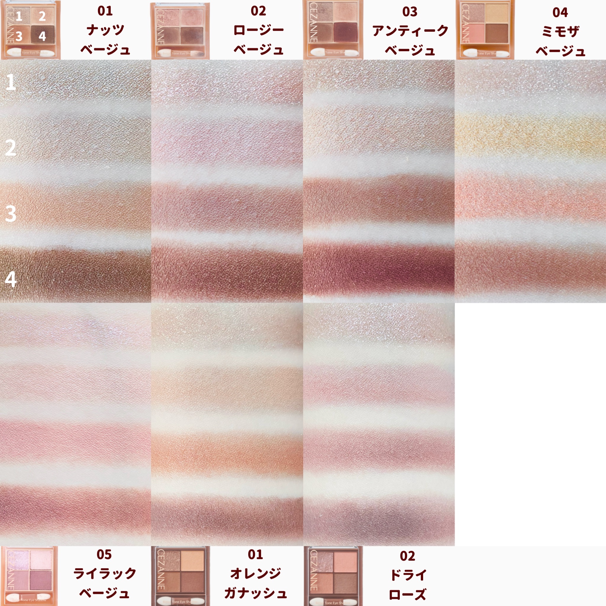 ベージュトーンアイシャドウ/CEZANNE/アイシャドウパレットを使ったクチコミ（2枚目）