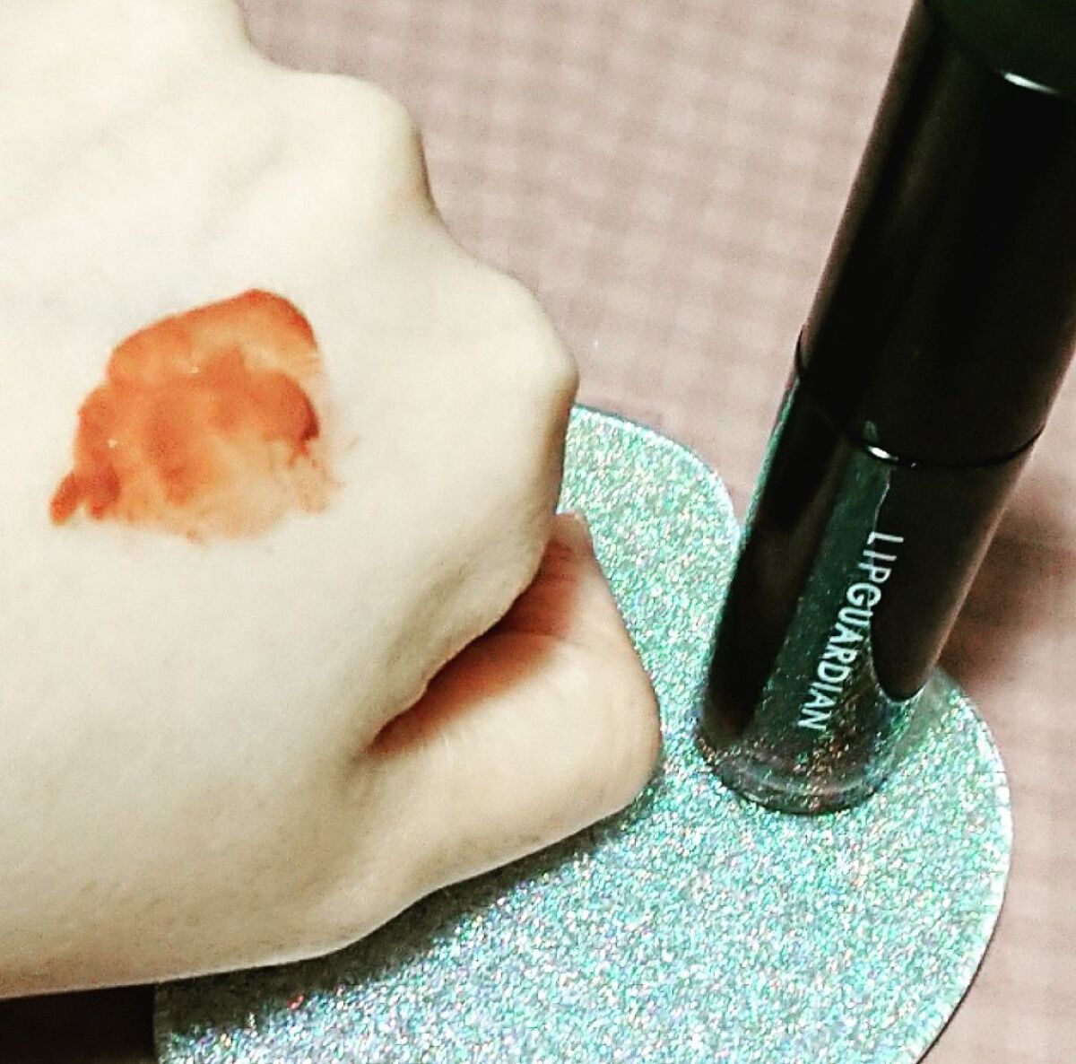 グロウラッピングティント L02 ポルックスマンゴー/LIPGUARDIAN/リップティントを使ったクチコミ（2枚目）