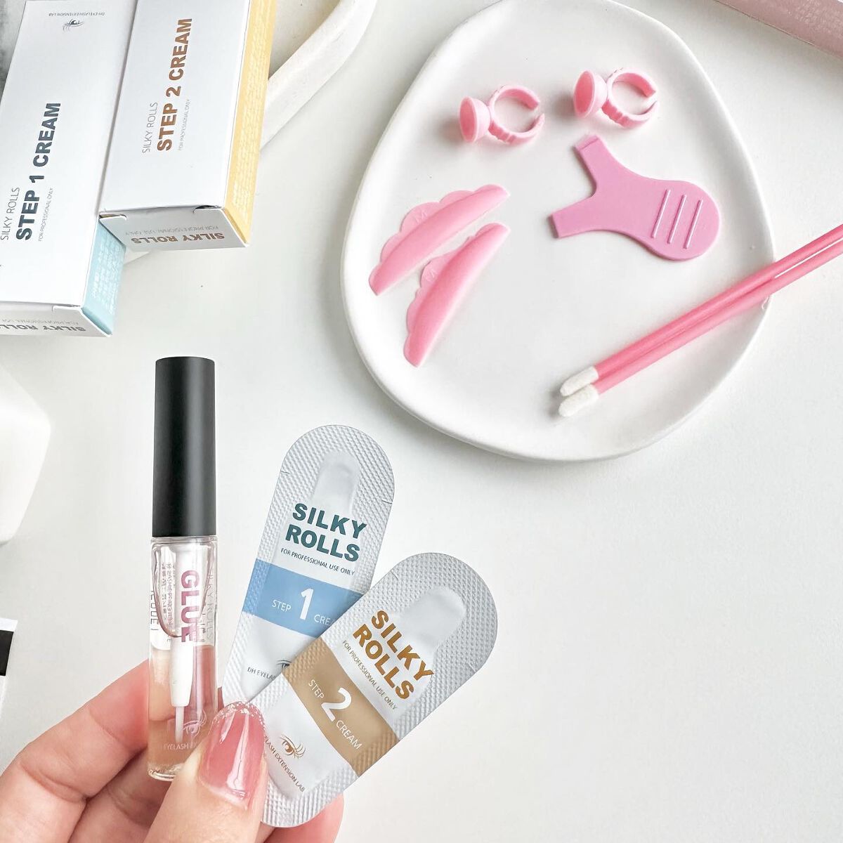 EYE2IN 低刺激 セルフプロ用 まつげパーマ 3種 セット/Qoo10/その他キットセットを使ったクチコミ(3枚目)