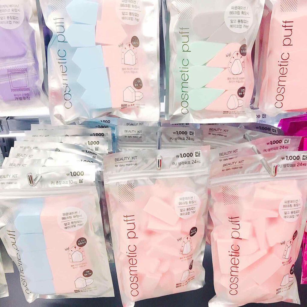 メイクアップアップスポンジ バリューパック、アソート 25個/DAISO/パフ・スポンジを使ったクチコミ（2枚目）